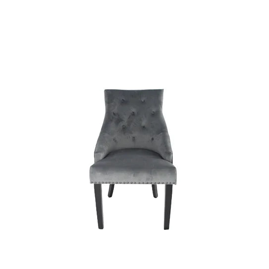 Phoenix 180cm White Ceramic Marble Dining Table With Grey Velvet Black Ring Chairs