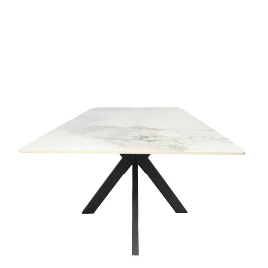 Phoenix 180cm White Ceramic Marble Fixed Dining Table