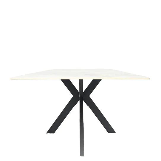 Phoenix 180cm White Ceramic Marble Fixed Dining Table