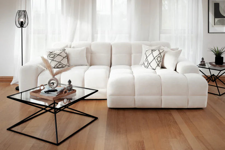 The Bubble Beige Boucle Fabric Right Hand Corner Cloud Sofa