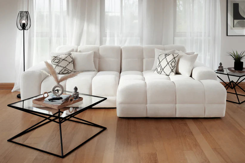 The Bubble Beige Boucle Fabric Left Hand Corner Cloud Sofa