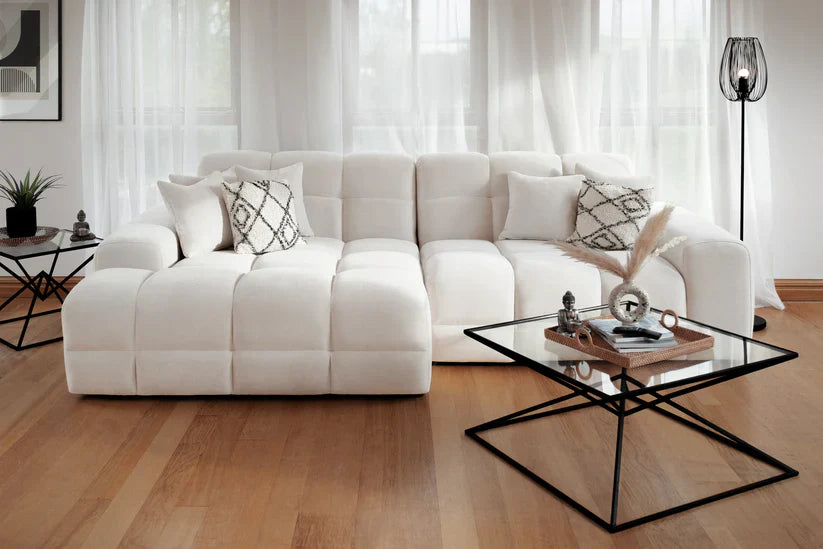 The Bubble Beige Boucle Fabric Left Hand Corner Cloud Sofa