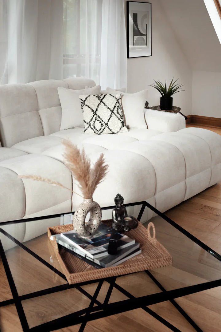 The Bubble Beige Boucle Fabric Right Hand Corner Cloud Sofa