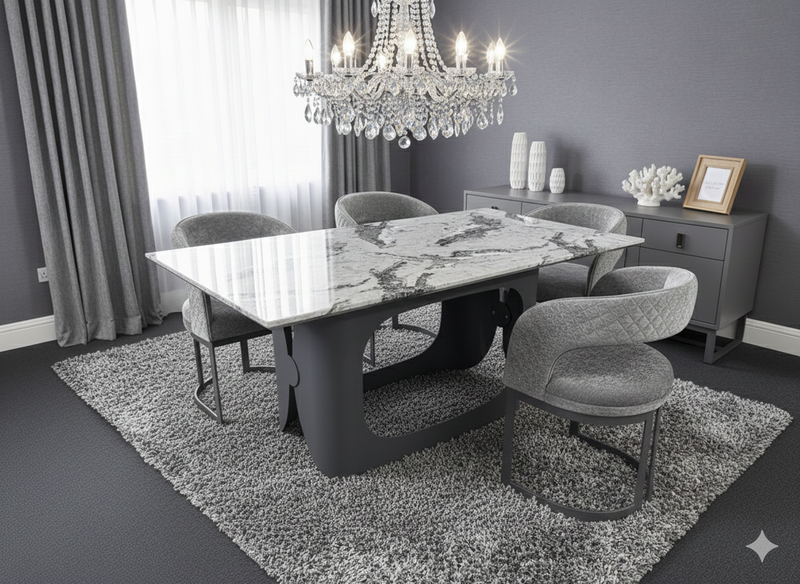 Lina Grey Marble 180cm Dining Table