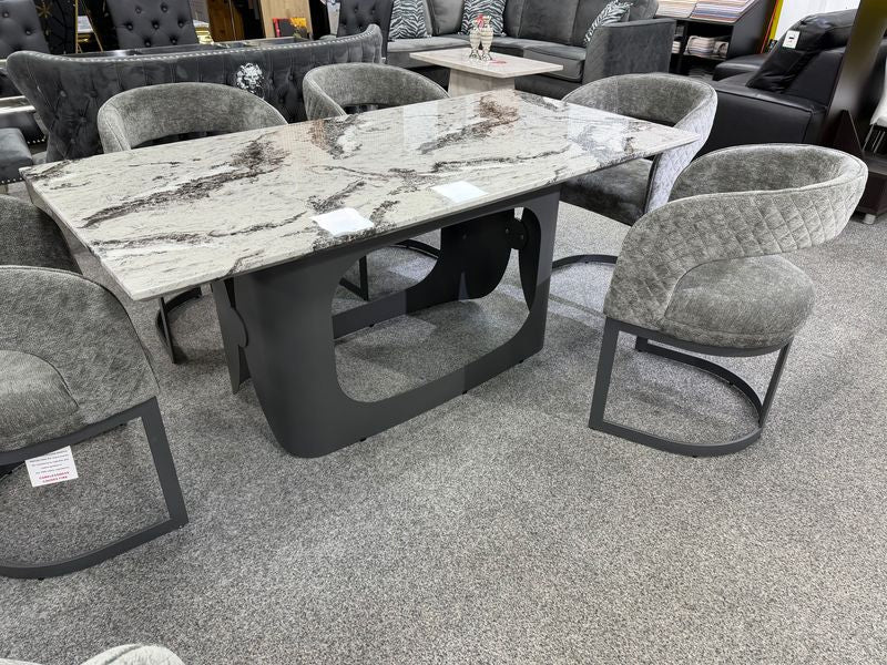 Lina Grey Marble 180cm Dining Table