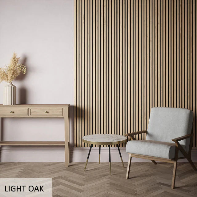 Acoustic Slatted Wall Panel 240cm x 60cm - Range of Colours