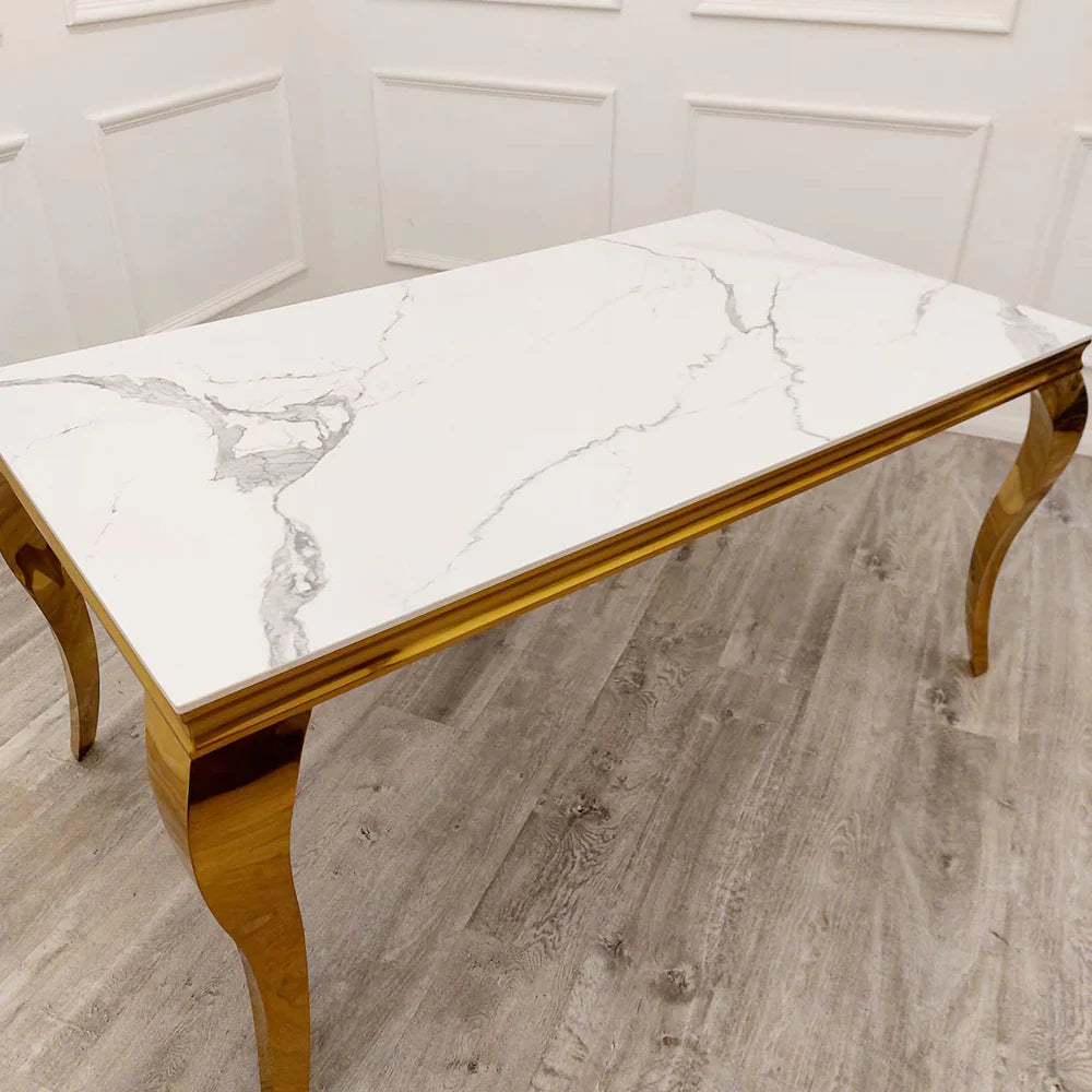 Louis Gold 60cm Ceramic Sintered Stone Lamp End Table - 3 Colors