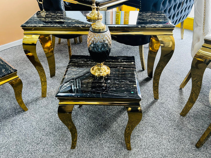 Louis Black/Gold Marble 120cm Console Table