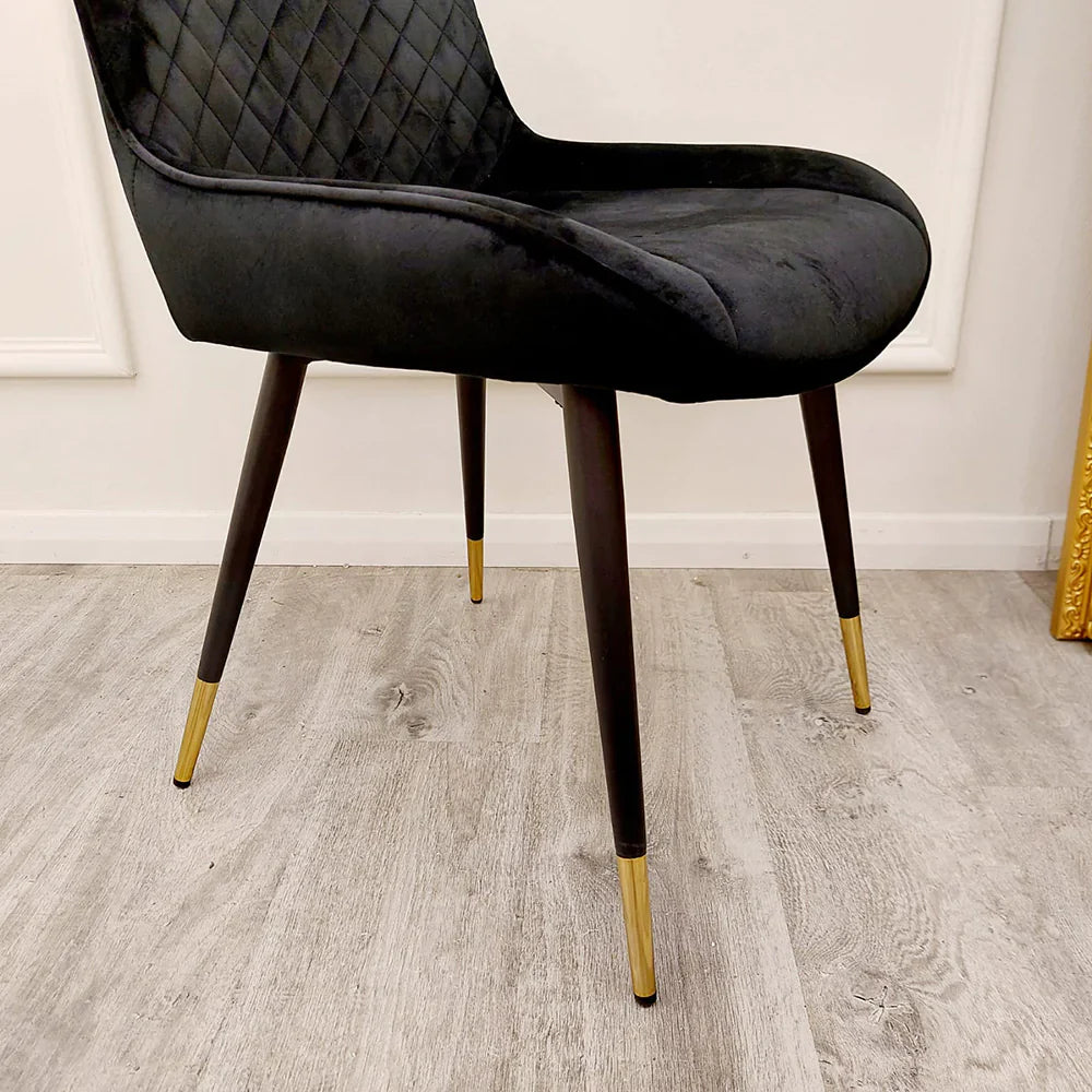 Luna Luxury Plush Velvet Dining Chair - 6 Colours-Esme Furnishings