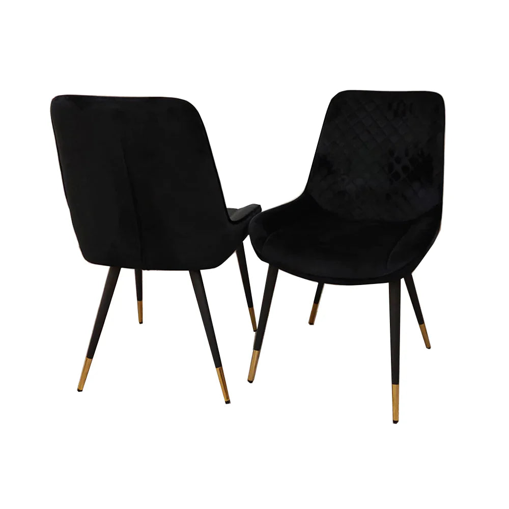 Luna Luxury Plush Velvet Dining Chair - 6 Colours-Esme Furnishings