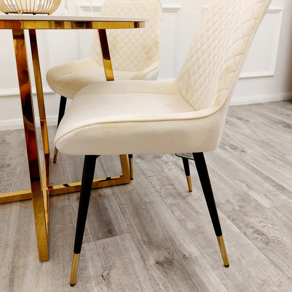 Luna Luxury Plush Velvet Dining Chair - 6 Colours-Esme Furnishings