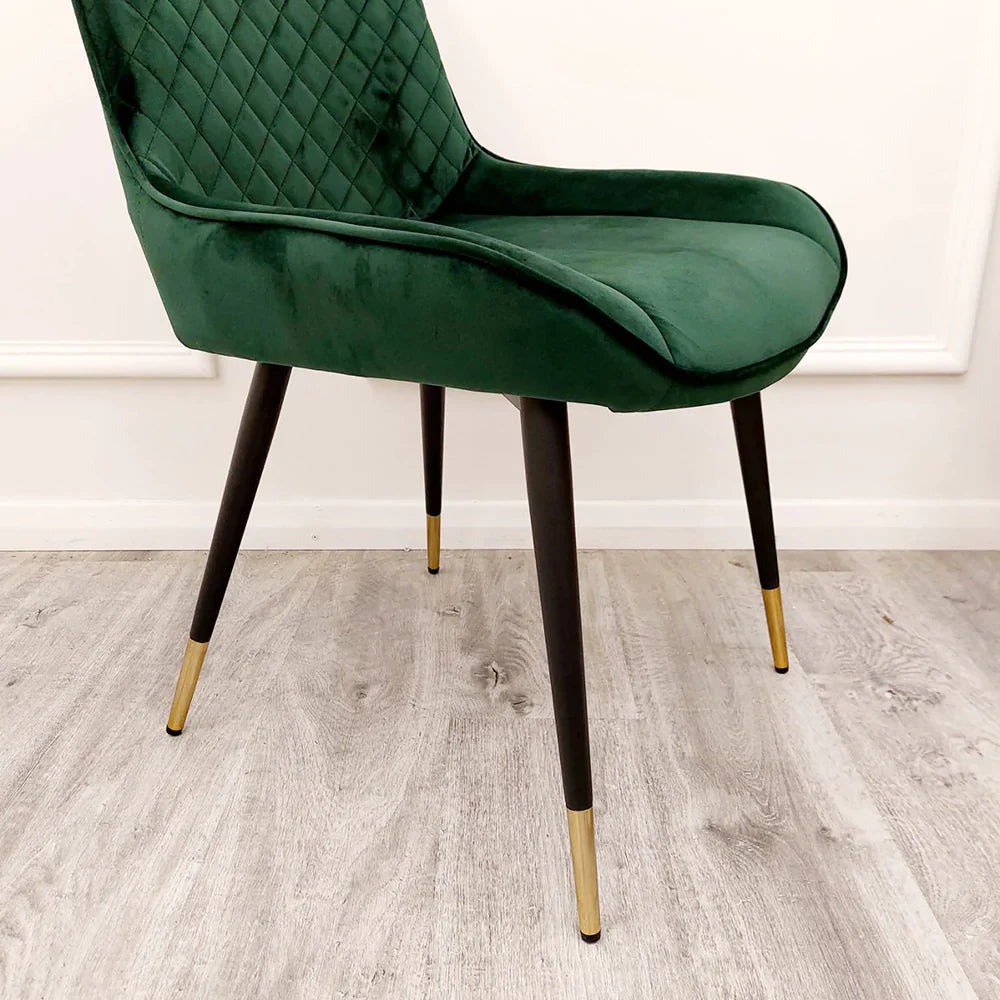 Luna Luxury Plush Velvet Dining Chair - 6 Colours-Esme Furnishings
