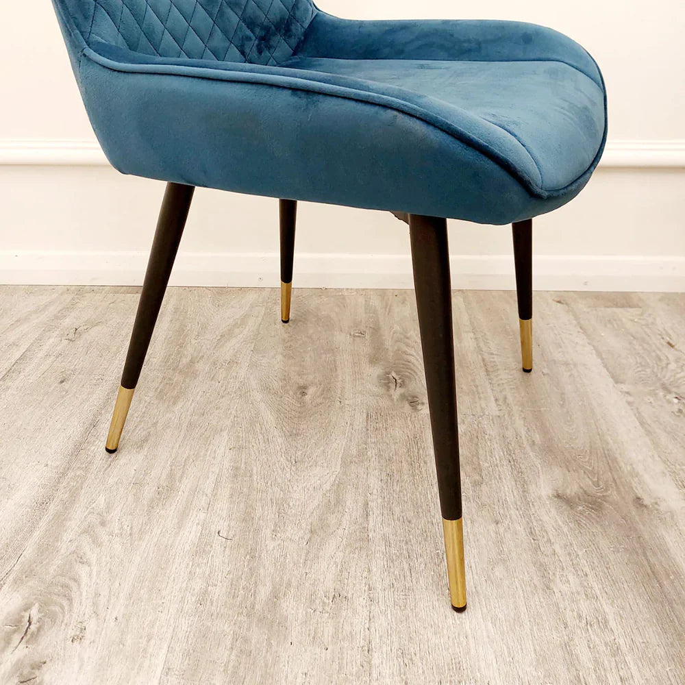 Luna Luxury Plush Velvet Dining Chair - 6 Colours-Esme Furnishings