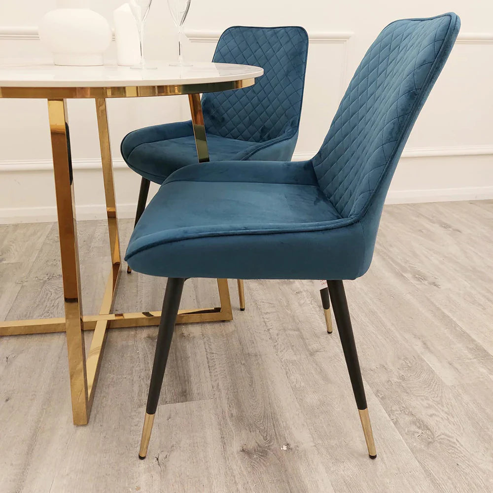 Luna Luxury Plush Velvet Dining Chair - 6 Colours-Esme Furnishings
