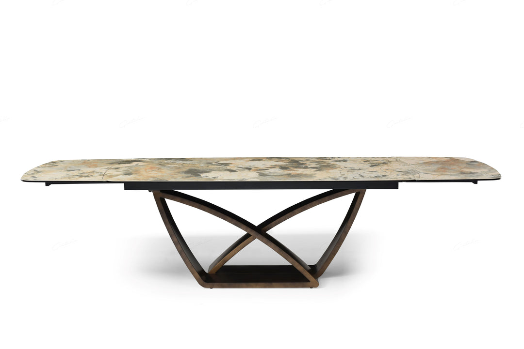 Lavish 200-300cm Italian Pandora Ceramic Marble Side Extending Dining Table