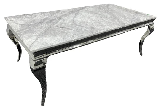 Louis Chrome 120cm Marble Coffee Table In 4 Colours