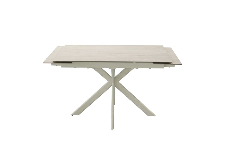 Lucia 120-180cm Sandy Beige Ceramic Marble Side Extending Dining Table