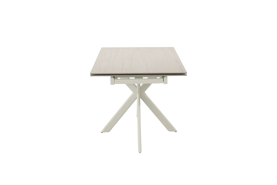 Lucia 120-180cm Sandy Beige Ceramic Marble Side Extending Dining Table