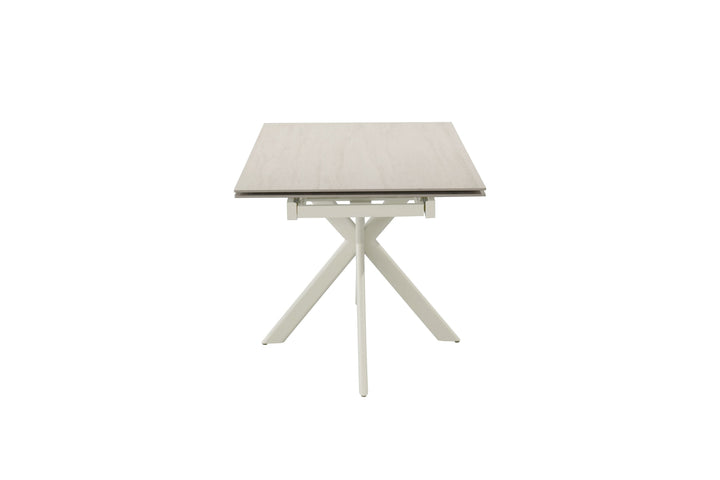 Lucia 120-180cm Sandy Beige Ceramic Marble Side Extending Dining Table