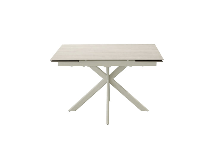 Lucia 120-180cm Sandy Beige Ceramic Marble Side Extending Dining Table