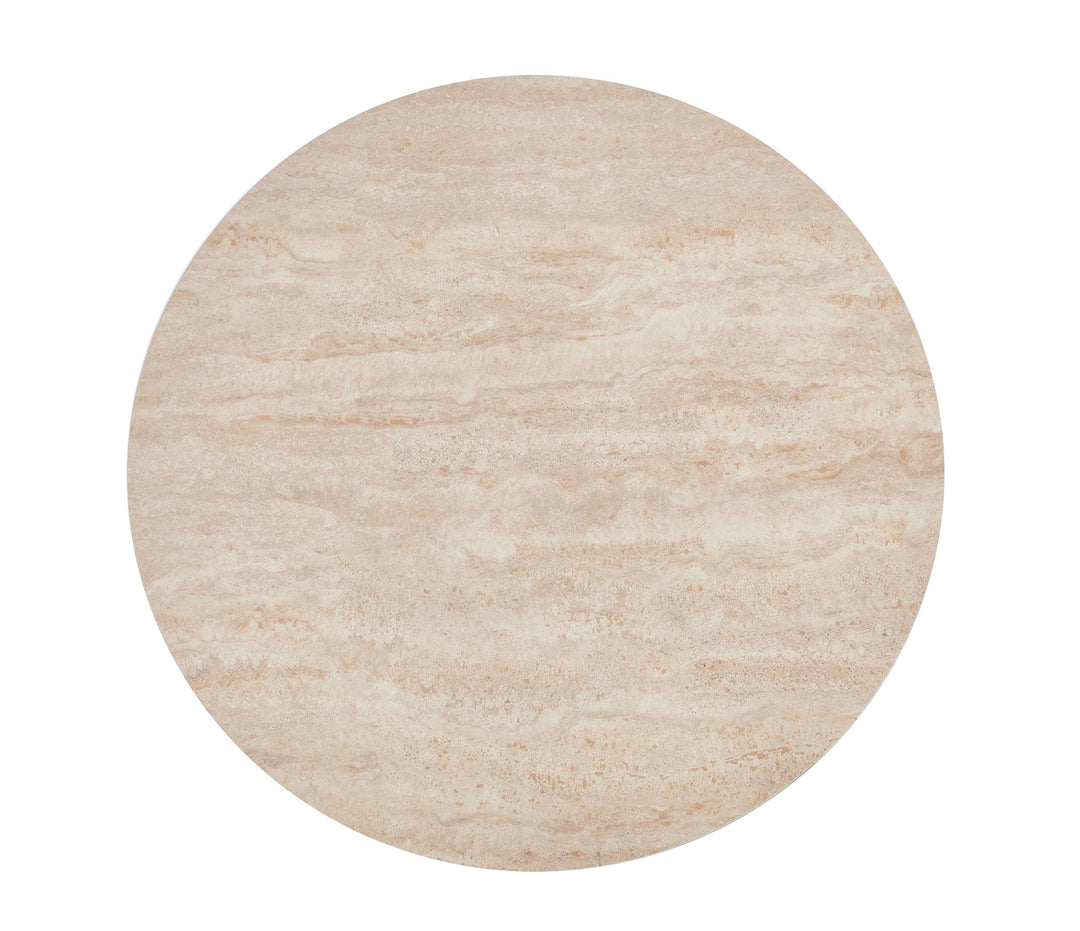 Luna Matt Taupe & Travertine Ceramic Marble Set of 2 Nest Of Tables