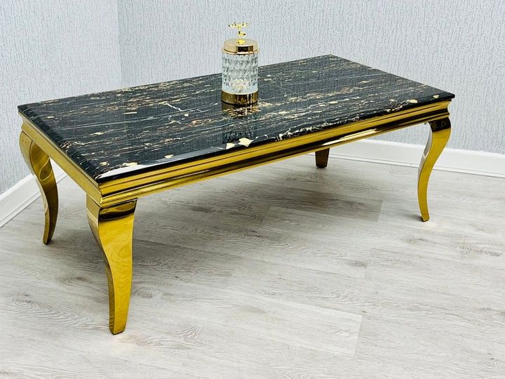 Louis Black/Gold Marble Coffee Table