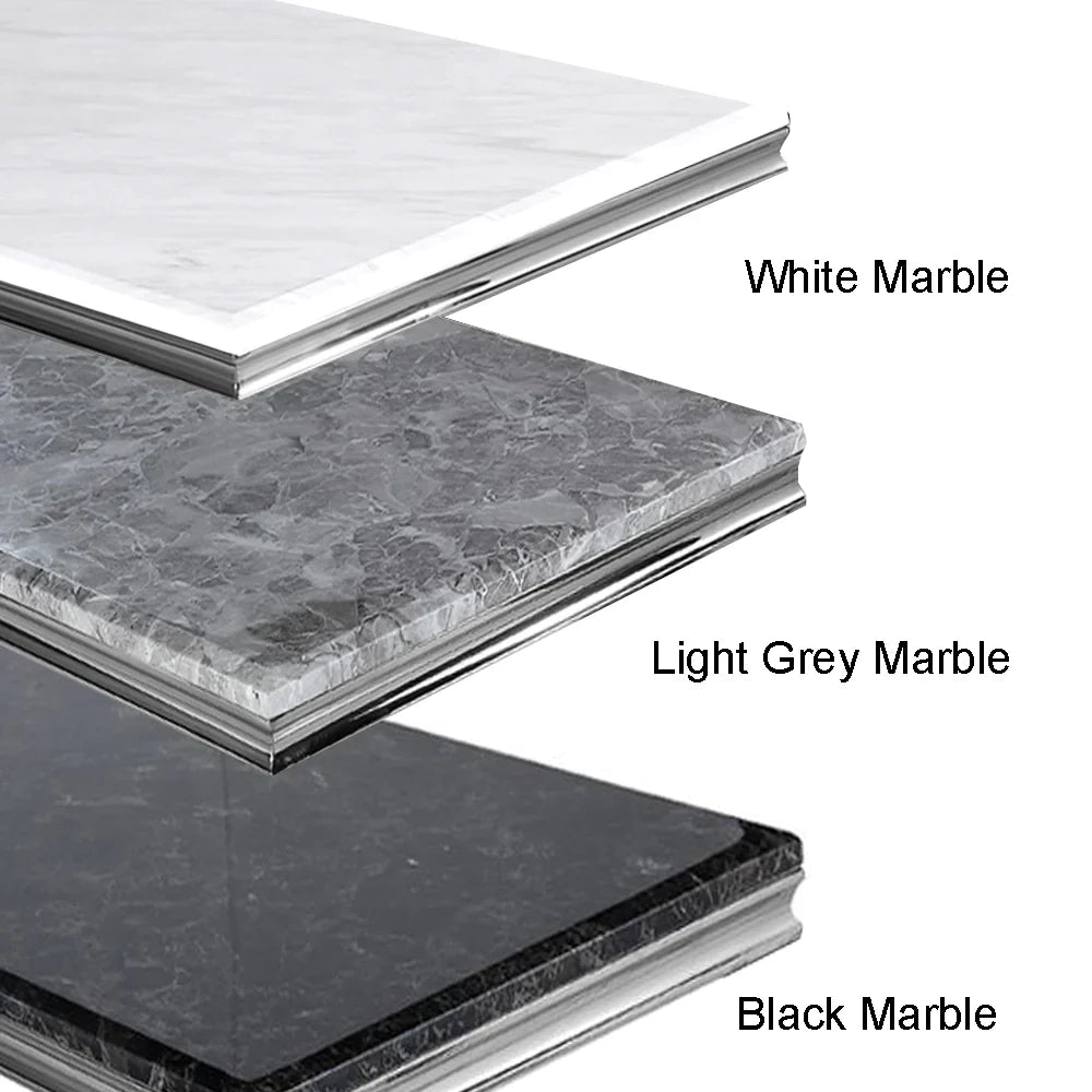 Louis Chrome 130cm Marble Coffee Table In 5 Colours