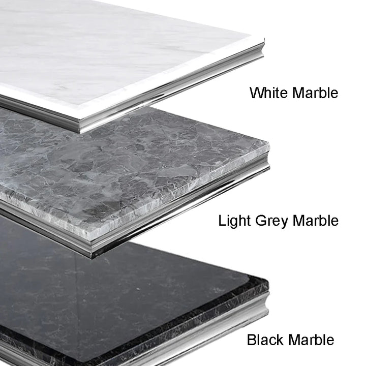 Louis Chrome 130cm Marble Coffee Table In 5 Colours