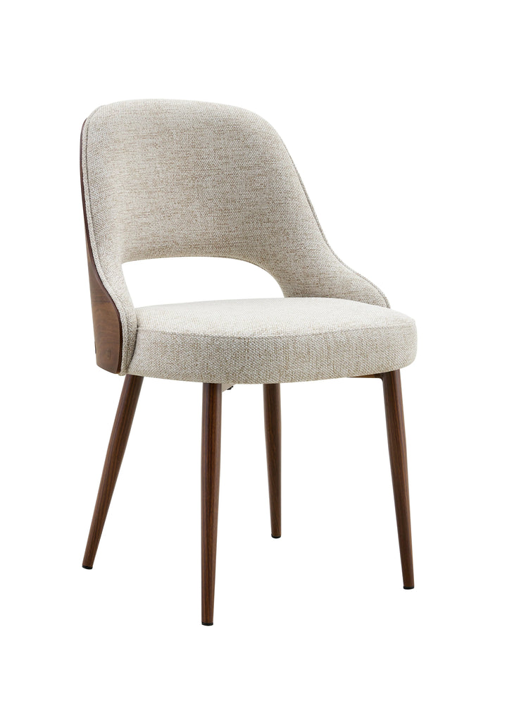 Feretti 180-260cm Italian Pandora Ceramic Marble Side Extending Dining Table With Milo Walnut Wooden Dining Chairs