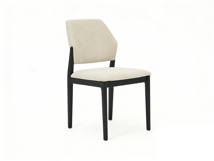 Sorrento Black Wood & Cream Fabric Dining Chair