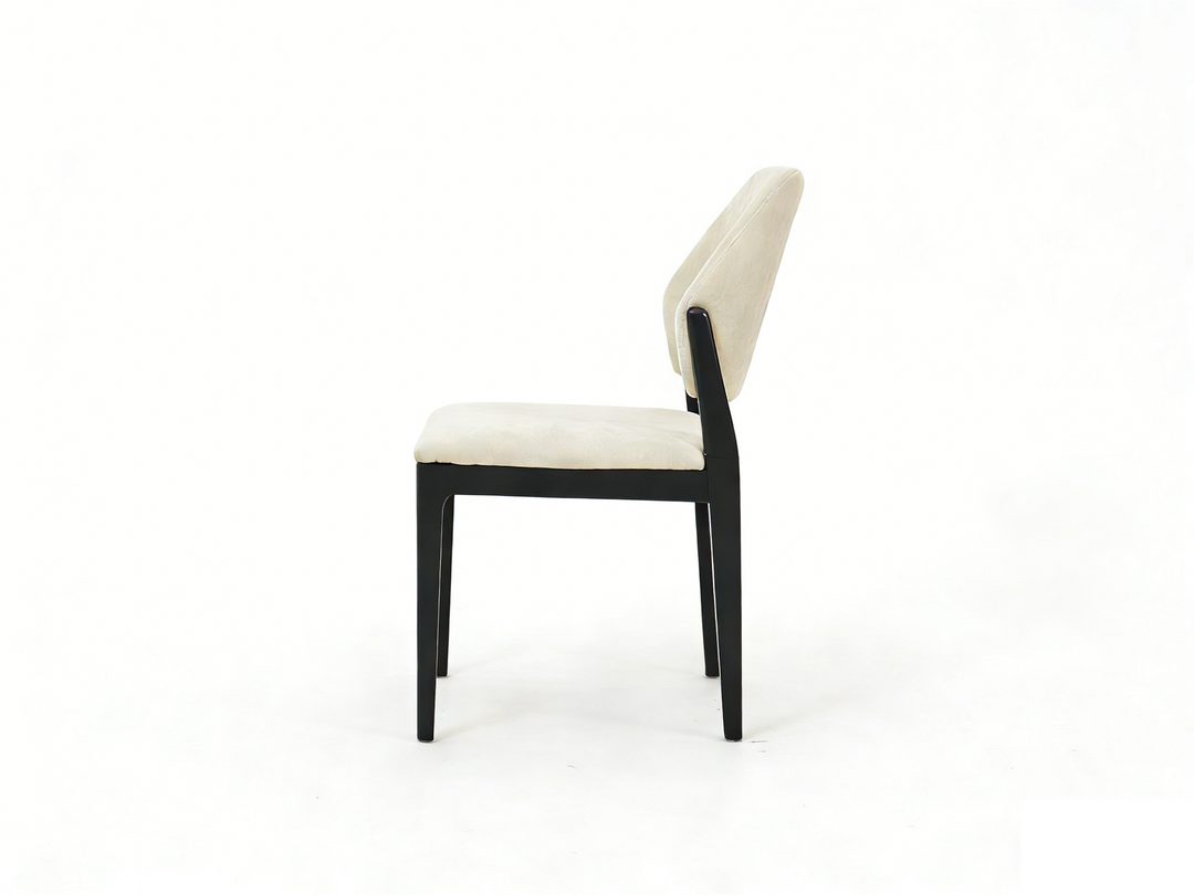 Sorrento Black Wood & Cream Fabric Dining Chair