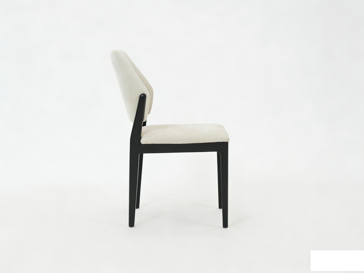 Sorrento Black Wood & Cream Fabric Dining Chair