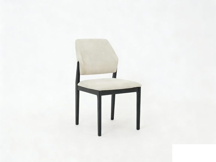 Sorrento Black Wood & Cream Fabric Dining Chair