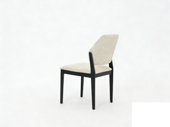 Sorrento Black Wood & Cream Fabric Dining Chair