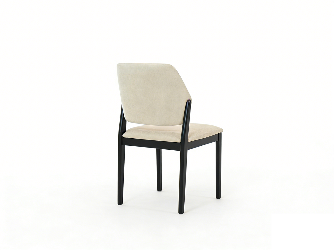 Sorrento Black Wood & Cream Fabric Dining Chair