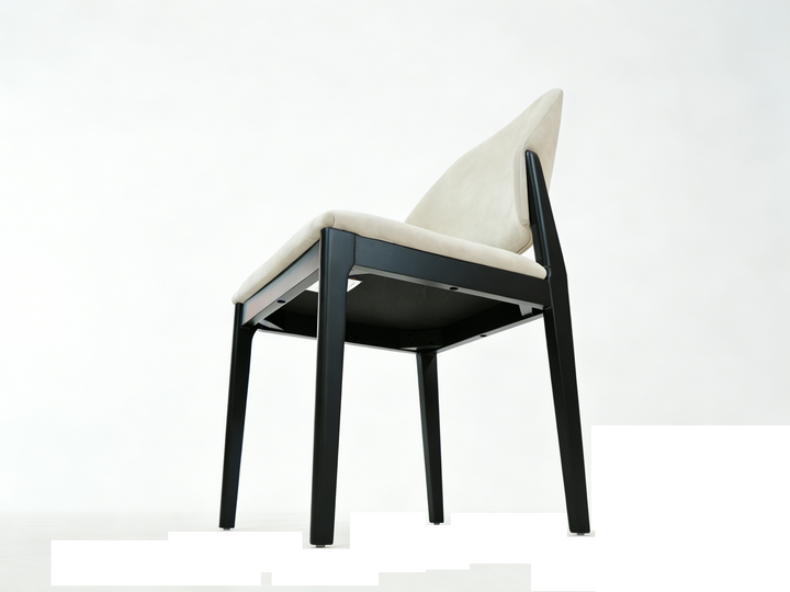 Sorrento Black Wood & Cream Fabric Dining Chair