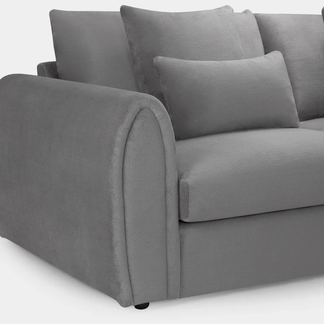 Mirabel Grey Velvet Left Hand Facing Corner Sofa