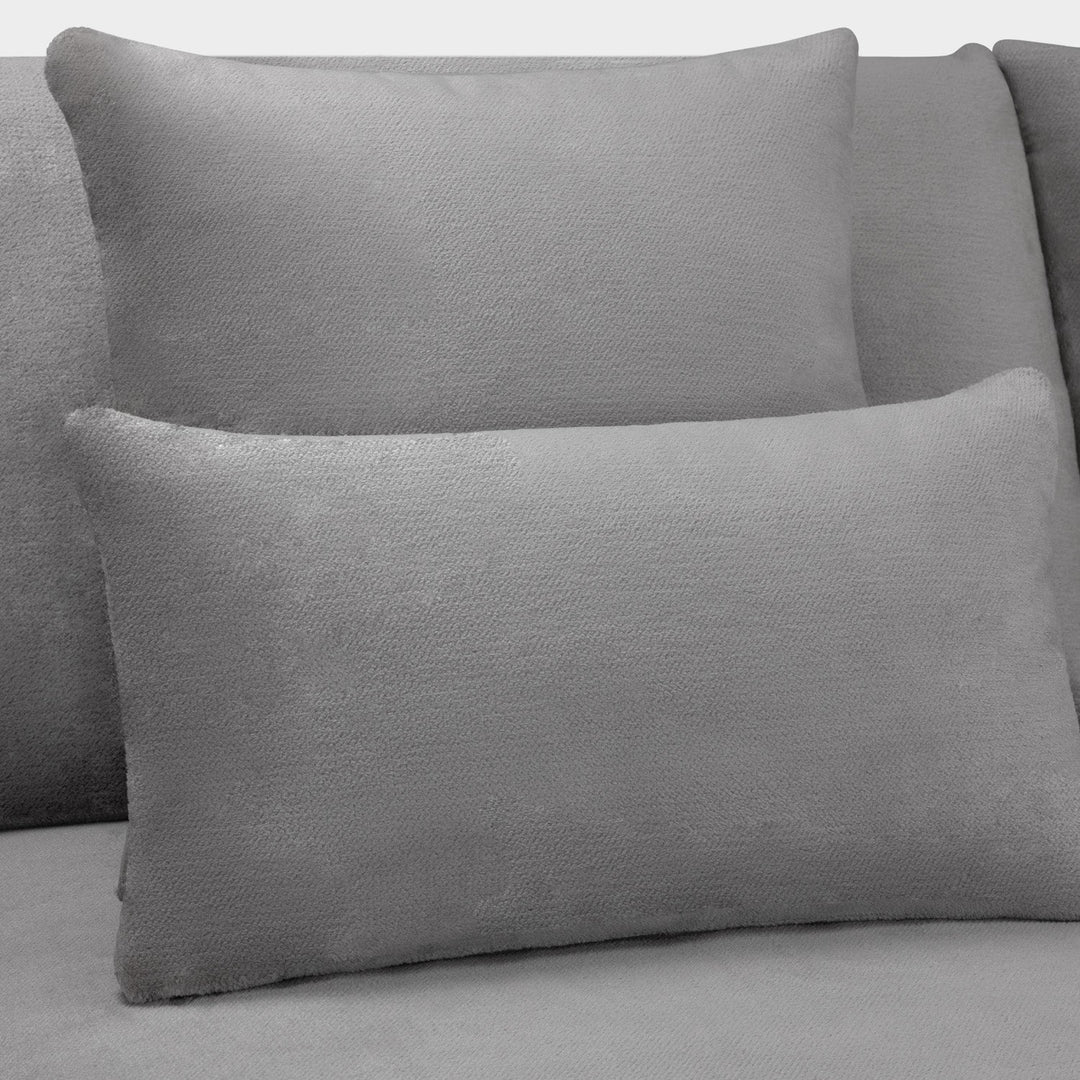 Mirabel Grey Velvet Left Hand Facing Corner Sofa