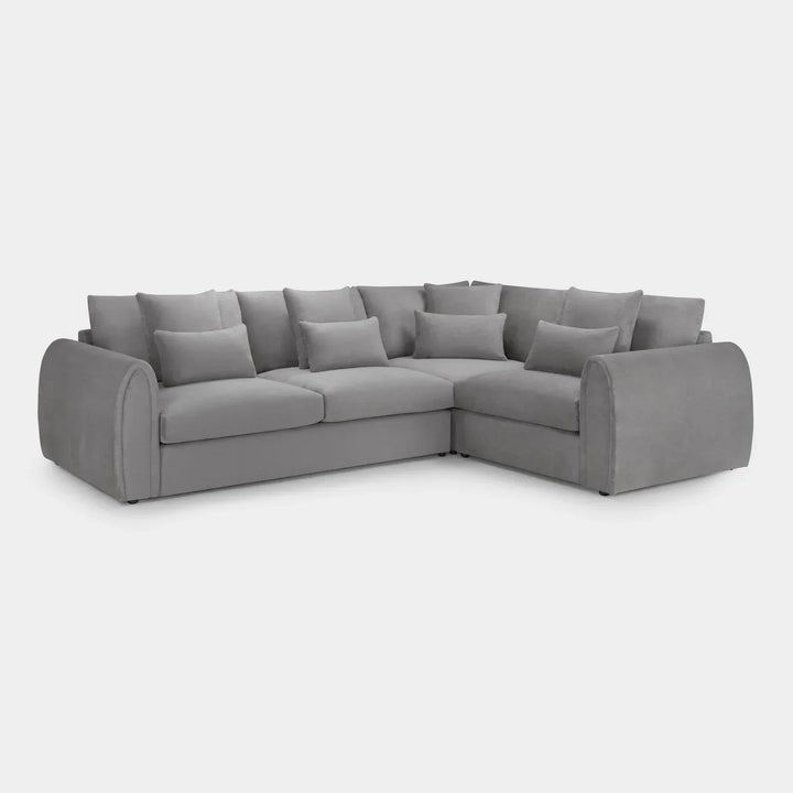 Mirabel Grey Velvet Right Hand Facing Corner Sofa