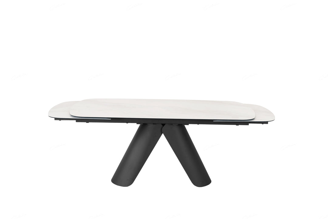 Onyx 180-280cm Italian White Ceramic Marble Side Extending Dining Table