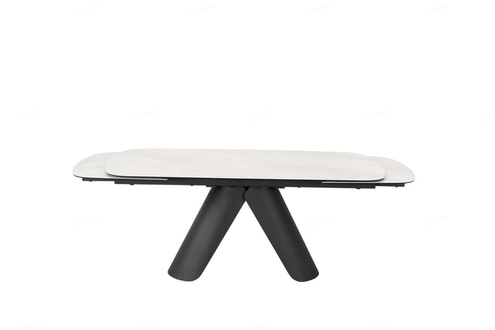 Onyx 180-280cm Italian White Ceramic Marble Side Extending Dining Table
