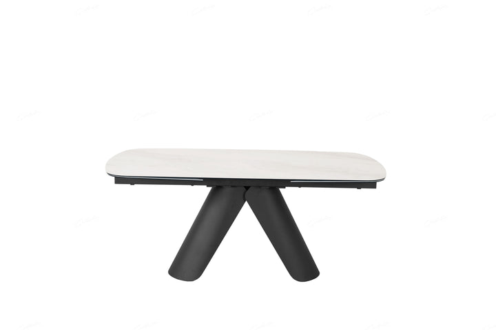 Onyx 180-280cm Italian White Ceramic Marble Side Extending Dining Table