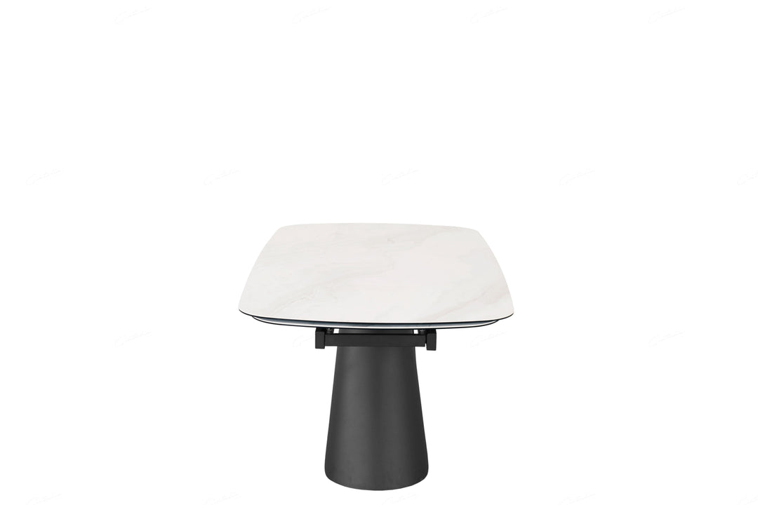 Onyx 180-280cm Italian White Ceramic Marble Side Extending Dining Table