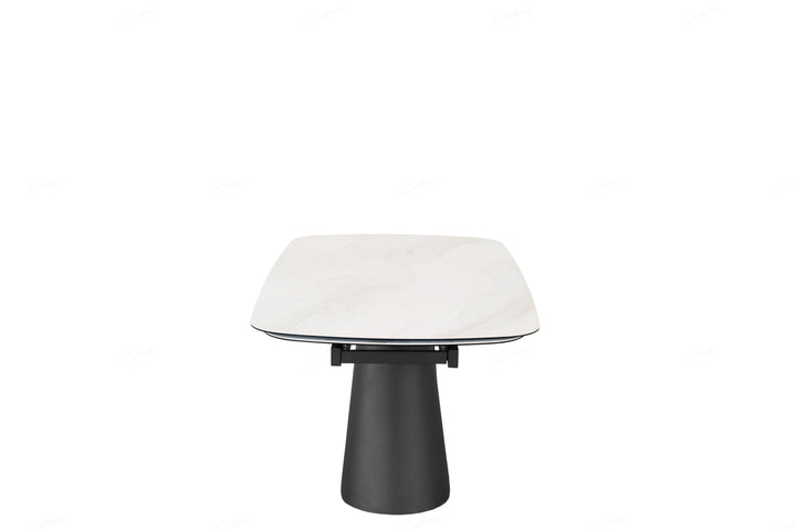 Onyx 180-280cm Italian White Ceramic Marble Side Extending Dining Table