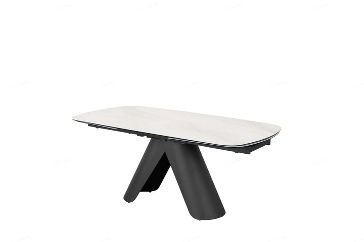 Onyx 180-280cm Italian White Ceramic Marble Side Extending Dining Table