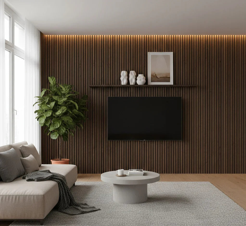 Premium 3 Sided Wood Veneer Wall Panels 240x32cm - Pack Of 2 - Range Of Colours