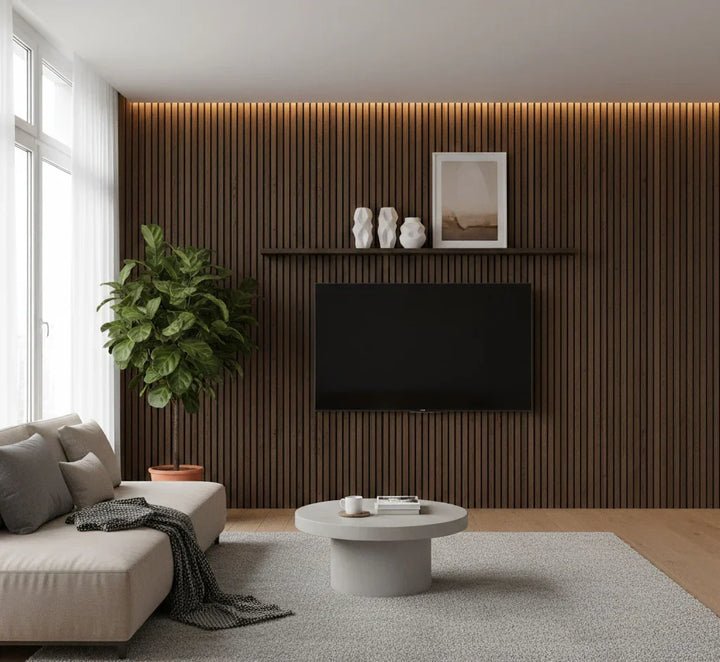 Premium 3 Sided Wood Veneer Wall Panels 240x32cm - Pack Of 2 - Range Of Colours
