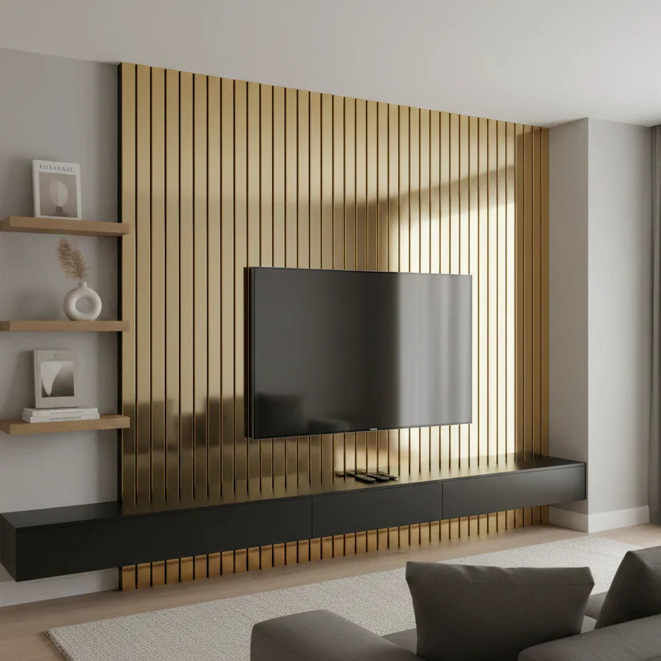 Premium 3 Sided Coloured Luxury Wood Veneer Wide Wall Panels 240x30cm - Pack Of 2 - Range Of Colours