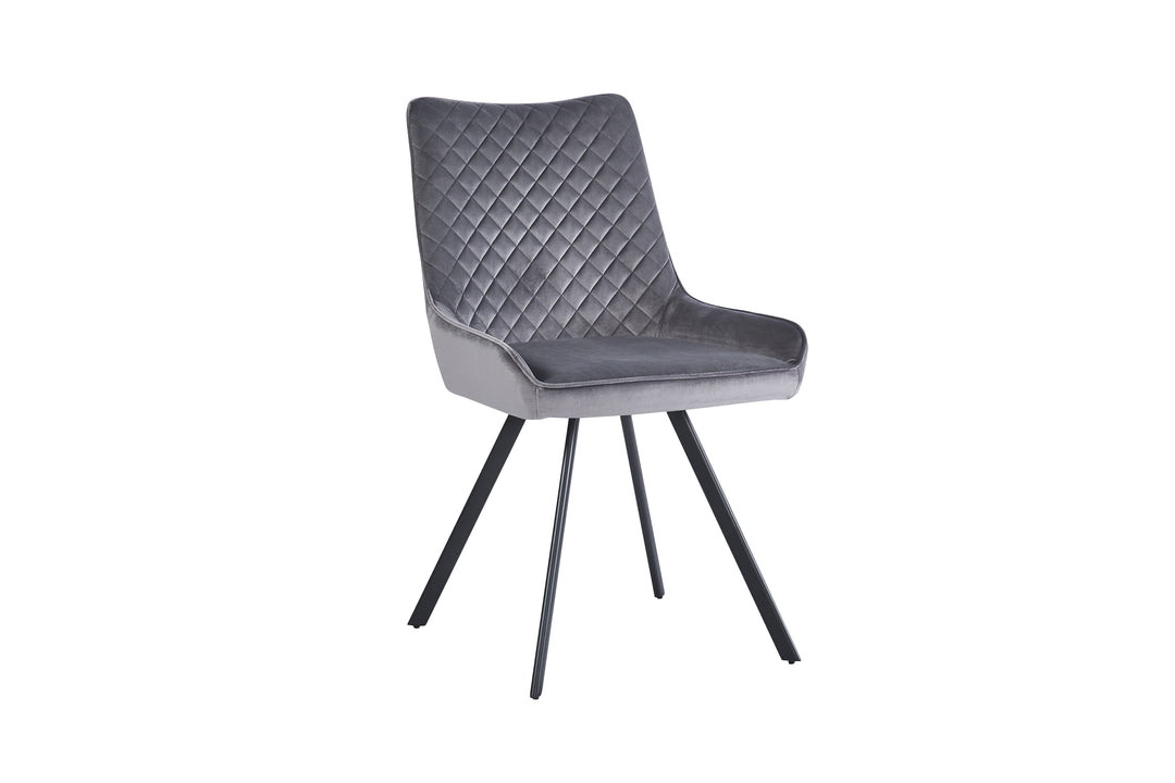 Nova 160-240cm Grey Matt Ceramic Marble Side Extending Dining Table With Velvet Dining Chairs