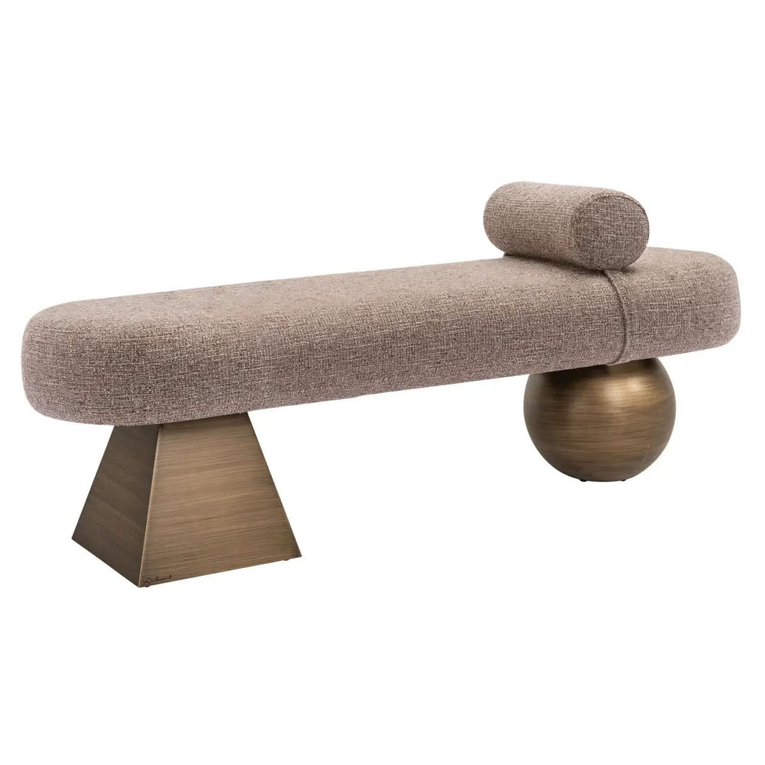 Richmond Interiors Alexander Jones Bench in Brown Tweed